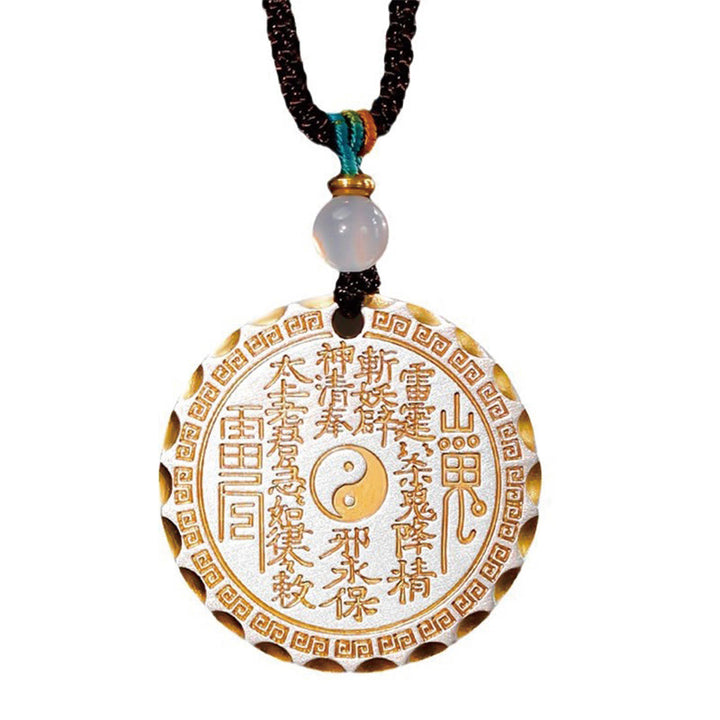 Collier pendentif en cuivre avec motif Yin Yang Bagua et Buddha Stones, fantômes de la montagne, dépensez de l'argent - image 14