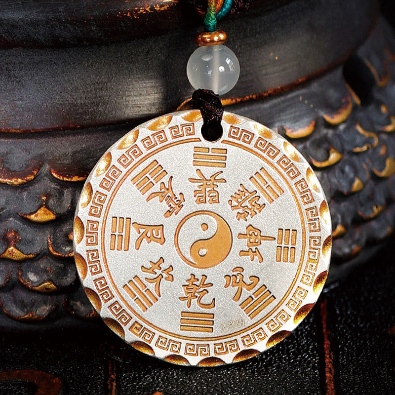 Collier pendentif en cuivre avec motif Yin Yang Bagua et Buddha Stones, fantômes de la montagne, dépensez de l'argent - image 10