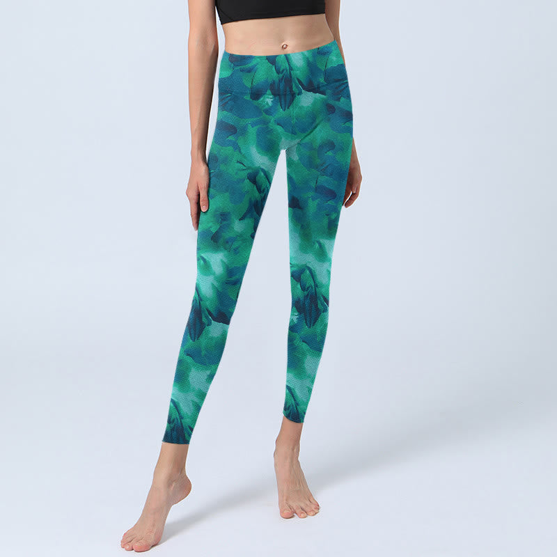 Leggings de sport à imprimé floral Buddha Stones pour femmes, pantalons de yoga - image 6