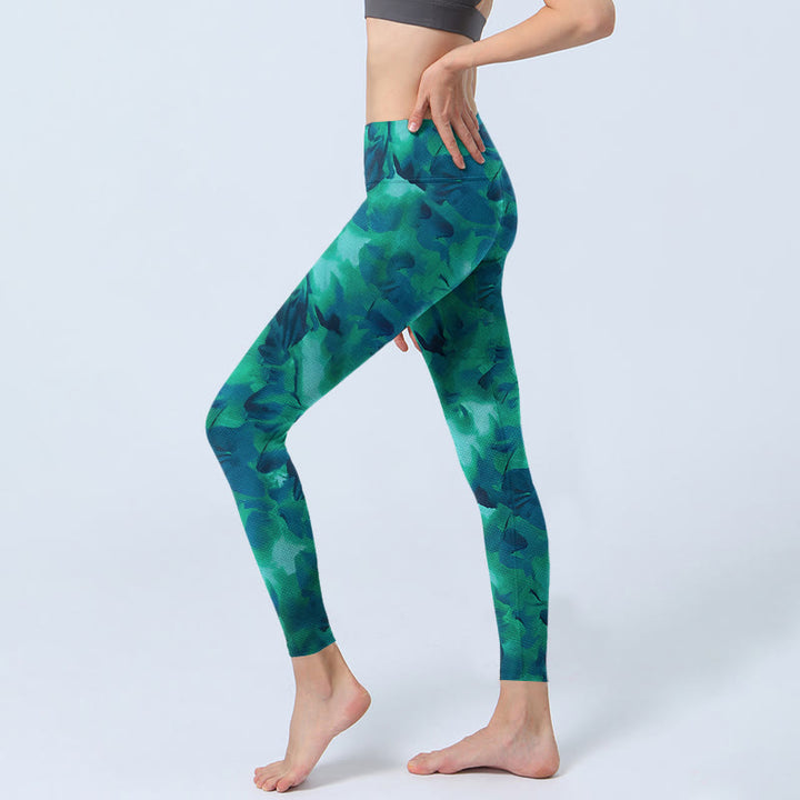 Leggings de sport à imprimé floral Buddha Stones pour femmes, pantalons de yoga - image 2