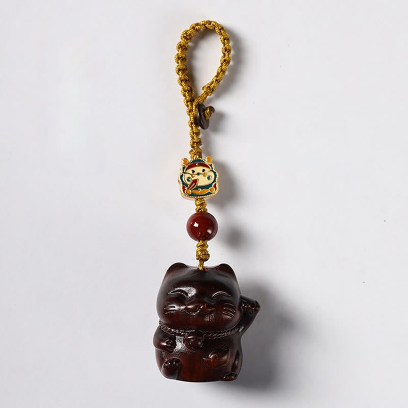 Buddha Stones Petite Feuille Bois de Santal Rouge Bois de Santal Vert Bois de Santal Porte-Bonheur Protection Porte-clés Téléphone Décoration Suspendue - image 3