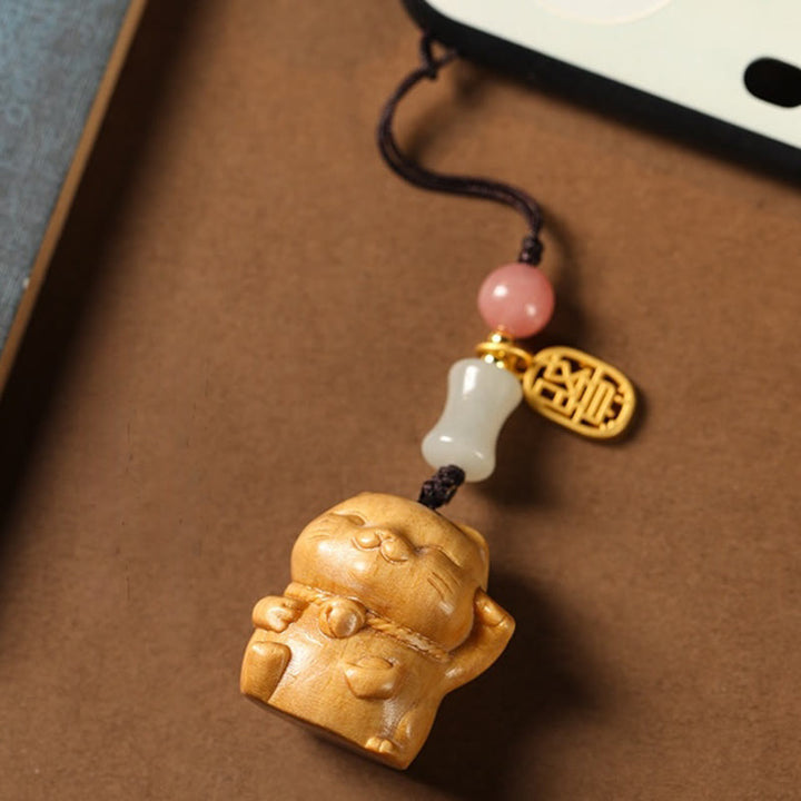 Buddha Stones Petite Feuille Bois de Santal Rouge Bois de Santal Vert Bois de Santal Porte-Bonheur Protection Porte-clés Téléphone Décoration Suspendue - image 20