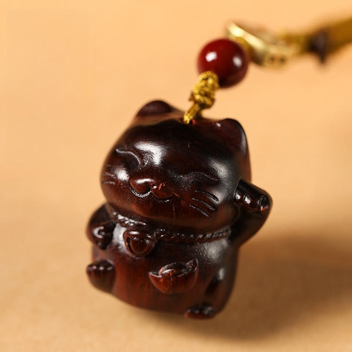 Buddha Stones Petite Feuille Bois de Santal Rouge Bois de Santal Vert Bois de Santal Porte-Bonheur Protection Porte-clés Téléphone Décoration Suspendue - image 7