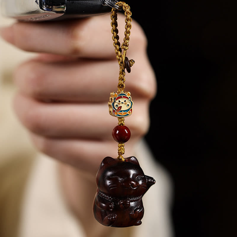 Buddha Stones Petite Feuille Bois de Santal Rouge Bois de Santal Vert Bois de Santal Porte-Bonheur Protection Porte-clés Téléphone Décoration Suspendue - image 5