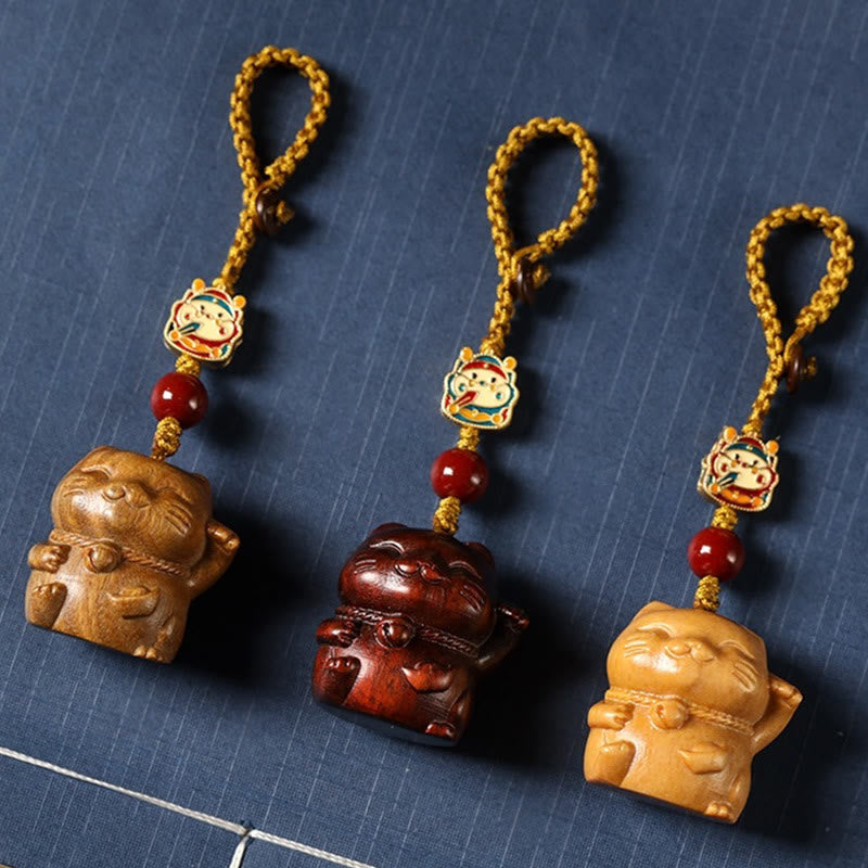Buddha Stones Petite Feuille Bois de Santal Rouge Bois de Santal Vert Bois de Santal Porte-Bonheur Protection Porte-clés Téléphone Décoration Suspendue - image 2