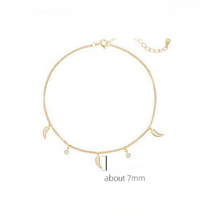 Bracelet de cheville en argent sterling 925 avec breloque petit poivre et zircons, Buddha Stones - image 8