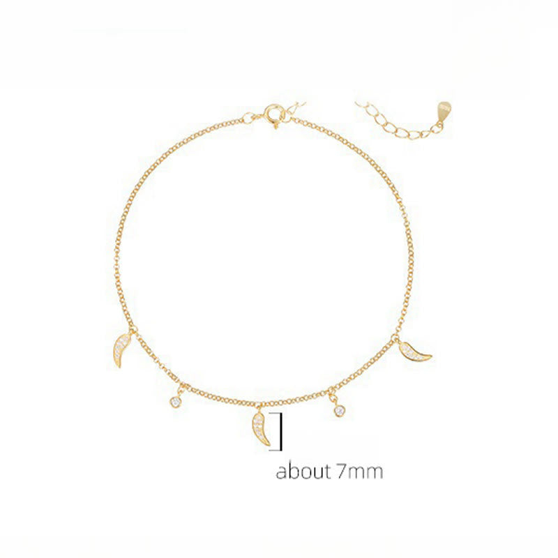 Bracelet de cheville en argent sterling 925 avec breloque petit poivre et zircons, Buddha Stones - image 8