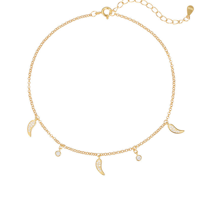 Bracelet de cheville en argent sterling 925 avec breloque petit poivre et zircons, Buddha Stones - image 9