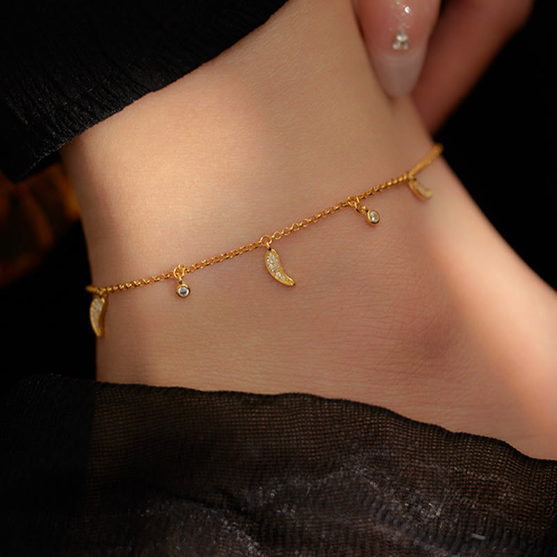Bracelet de cheville en argent sterling 925 avec breloque petit poivre et zircons, Buddha Stones