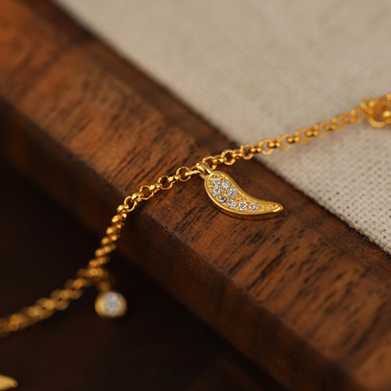 Bracelet de cheville en argent sterling 925 avec breloque petit poivre et zircons, Buddha Stones - image 6