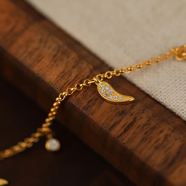 Bracelet de cheville en argent sterling 925 avec breloque petit poivre et zircons, Buddha Stones - image 6