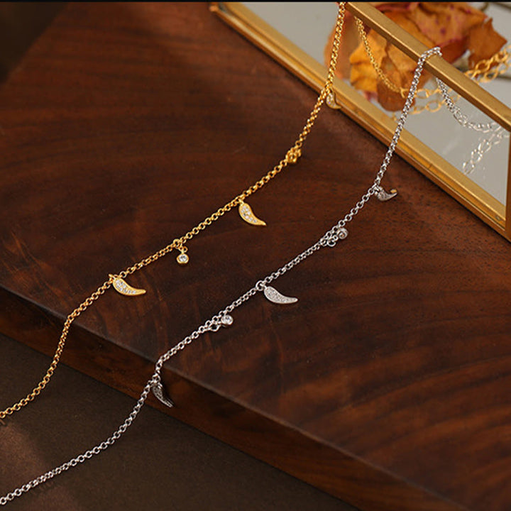 Bracelet de cheville en argent sterling 925 avec breloque petit poivre et zircons, Buddha Stones