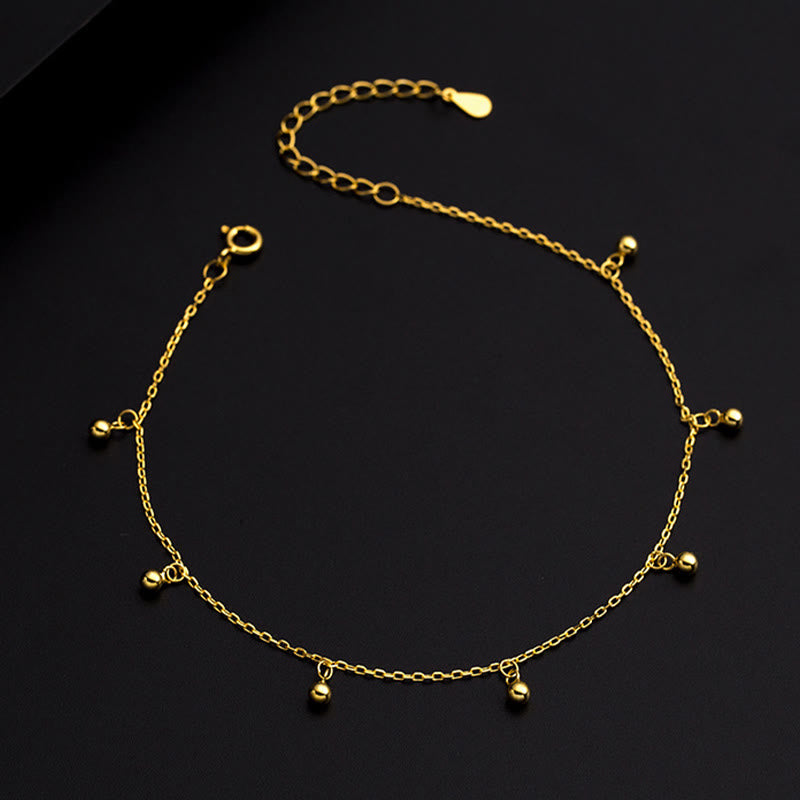 Buddha Stones Bracelet de cheville en argent sterling 925 avec petites perles et breloques