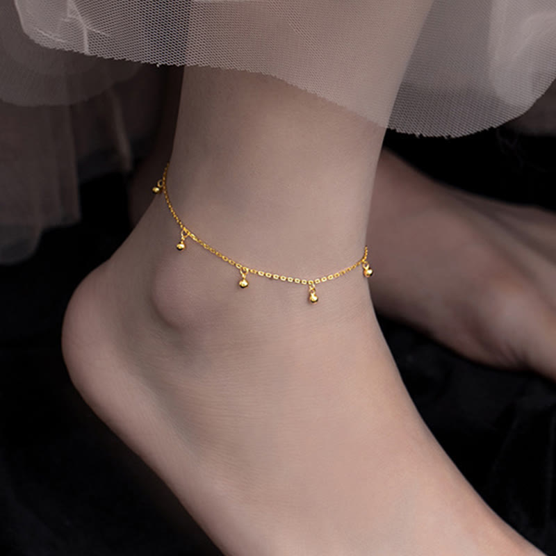 Buddha Stones Bracelet de cheville en argent sterling 925 avec petites perles et breloques - image 3