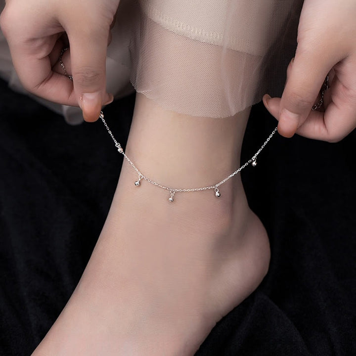 Buddha Stones Bracelet de cheville en argent sterling 925 avec petites perles et breloques - image 7