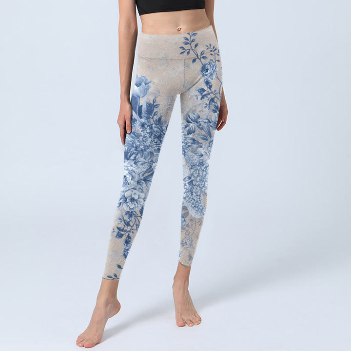 Leggings de sport à imprimé marguerites roses et Buddha Stones pour femmes, pantalons de yoga - image 6