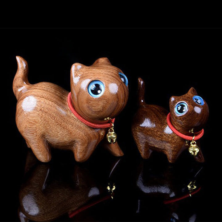 Buddha Stones en bois de rose sculptées, chat chaleureux, décoration d'intérieur - image 5