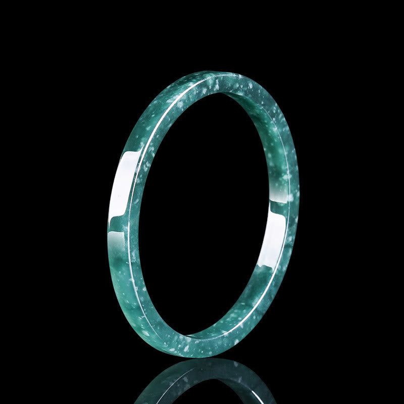 Bracelet fin en jade naturel et Buddha Stones - 64 mm - image 0