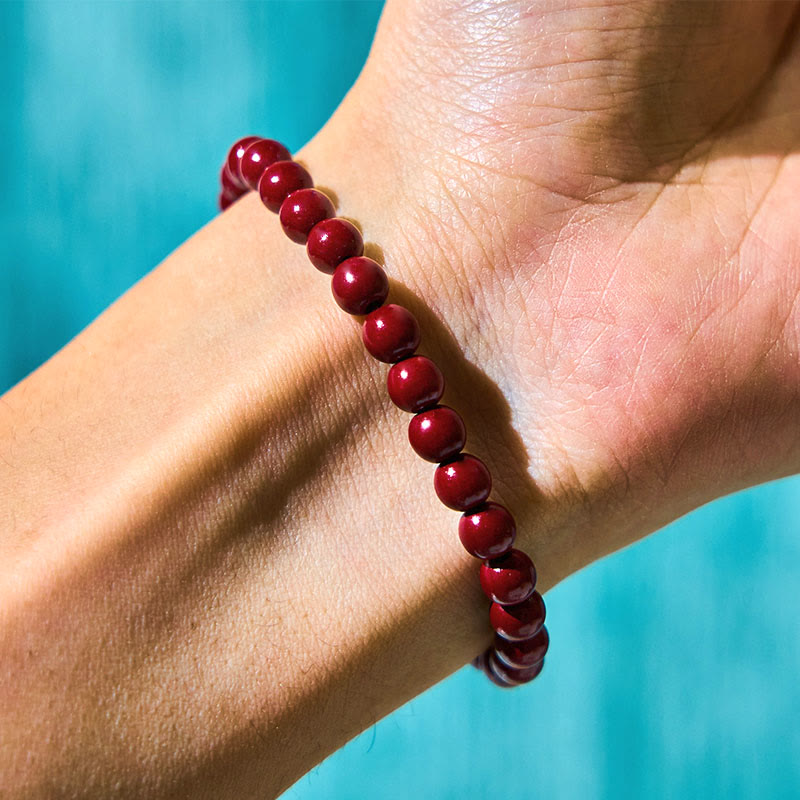 Bracelet de bénédiction avec breloque en forme de gourde de cinabre et Buddha Stones