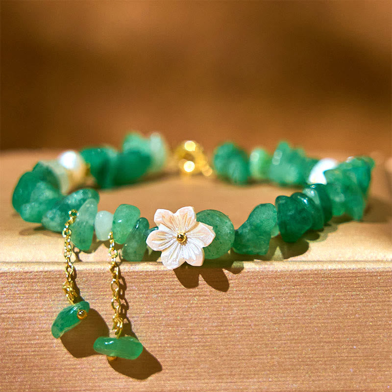 Bracelet de guérison en cristal de fleur de cristal Super Seven en quartz fraise vert et quartz fraise naturel Buddha Stones
