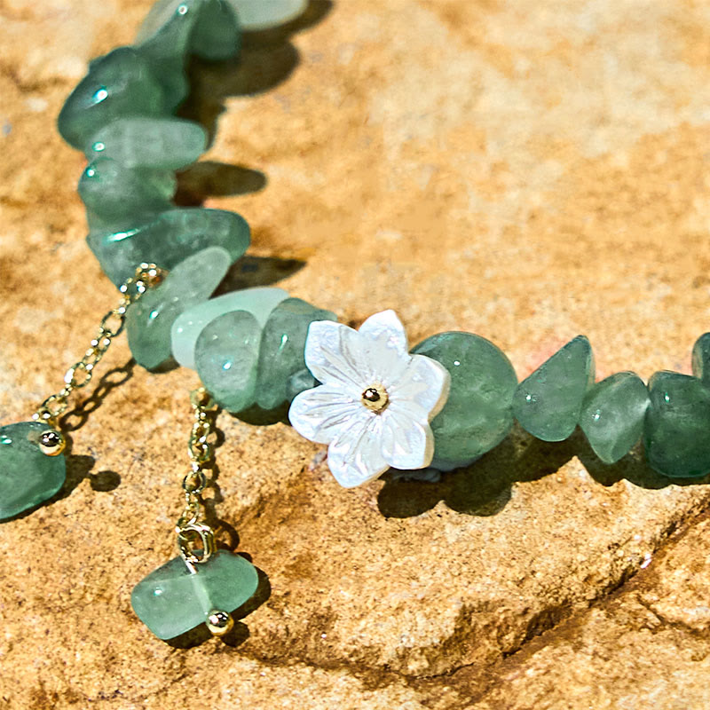 Bracelet de guérison en cristal de fleur de cristal Super Seven en quartz fraise vert et quartz fraise naturel Buddha Stones