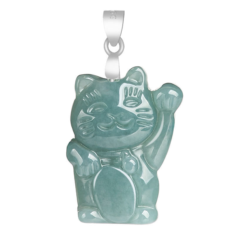 Collier pendentif en acier titane avec Buddha Stones, jade naturel, chat porte-bonheur et symbole d'abondance. - image 4