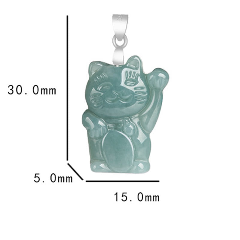 Collier pendentif en acier titane avec Buddha Stones, jade naturel, chat porte-bonheur et symbole d'abondance. - image 5