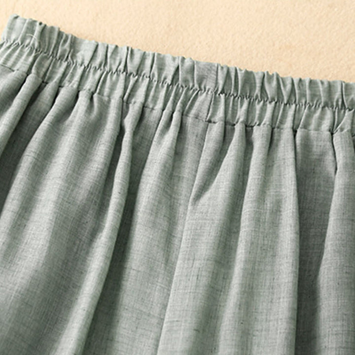 Pantalon large décontracté en coton et lin pour femme, couleur Buddha Stones , motif grenouille chinoise, boutons - image 18