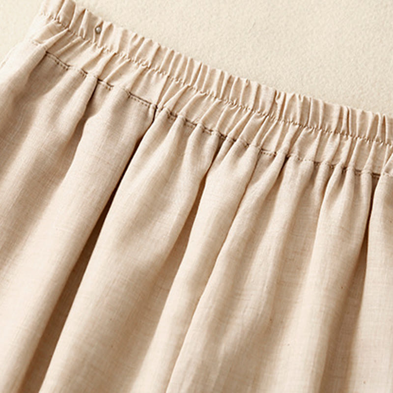 Pantalon large décontracté en coton et lin pour femme, couleur Buddha Stones , motif grenouille chinoise, boutons - image 11