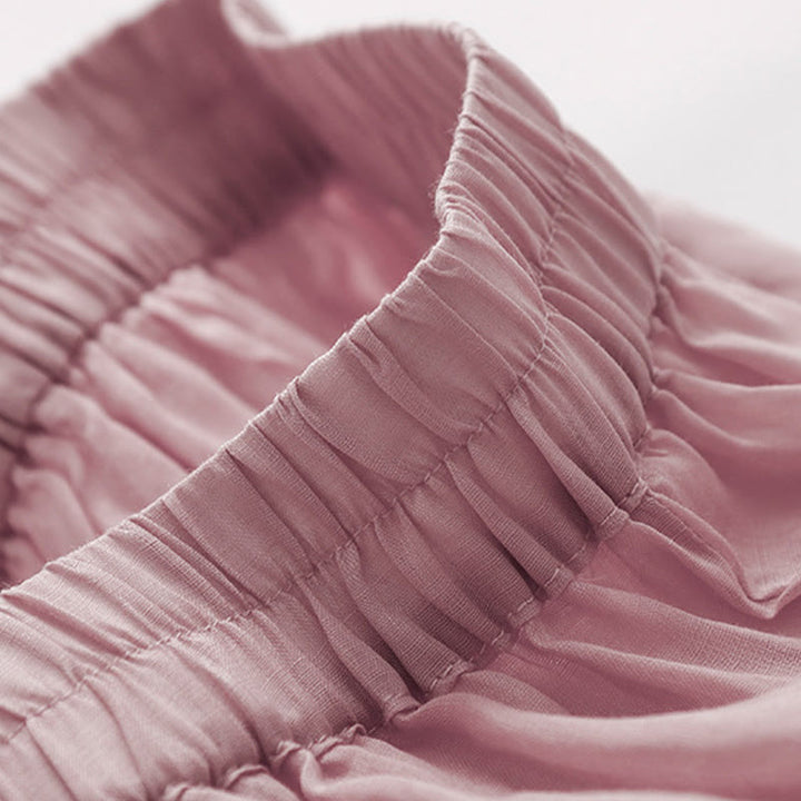 Pantalon large d'été en coton et lin double épaisseur avec broderie Buddha Stones et poches pour femme - image 10