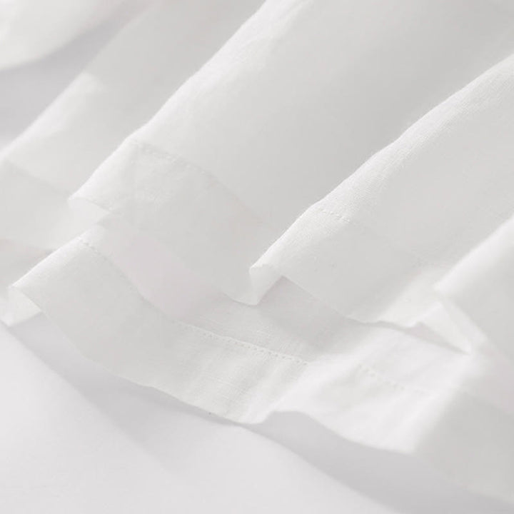 Pantalon large d'été en coton et lin double épaisseur avec broderie Buddha Stones et poches pour femme - image 29