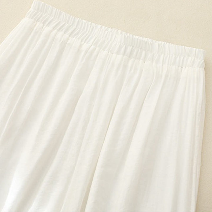 Pantalon large en coton et lin pour femme, broderie artistique de Buddha Stones, double épaisseur, grenouille chinoise, bouton fendu