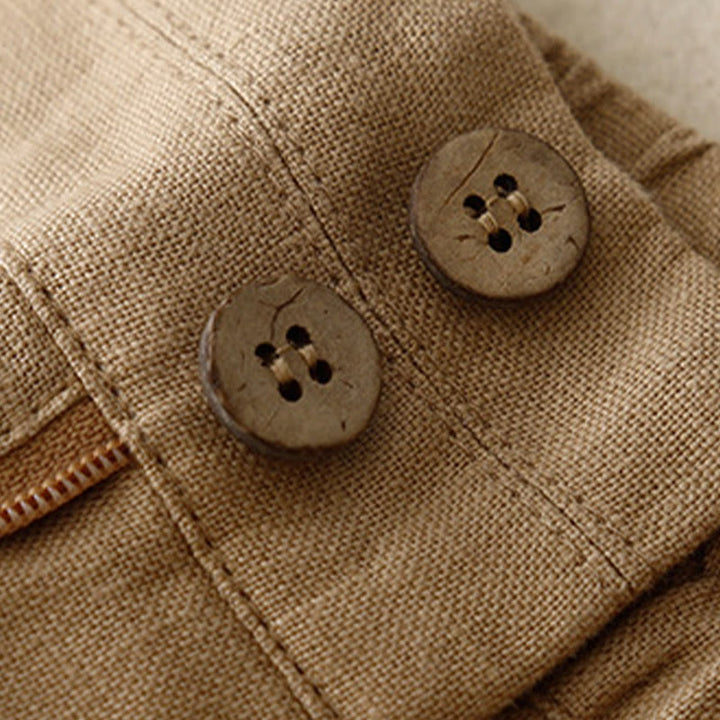Pantalon large en lin pour femme, style décontracté et simple, avec poches zippées, motif Buddha Stones , été - image 40