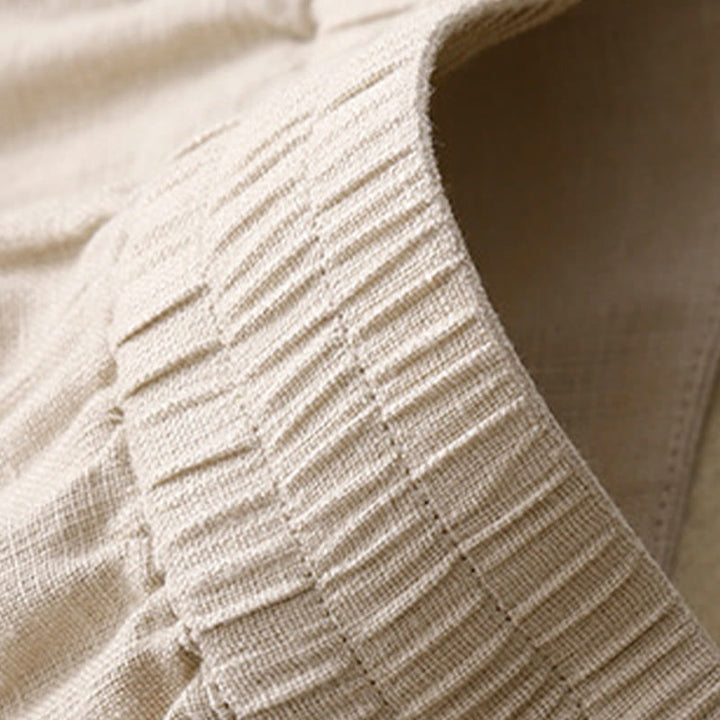 Pantalon large en lin pour femme, style décontracté et simple, avec poches zippées, motif Buddha Stones , été - image 47