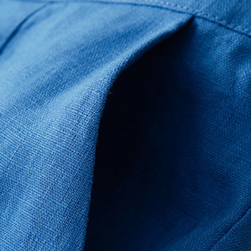 Pantalon large en lin pour femme, style décontracté et simple, avec poches zippées, motif Buddha Stones , été - image 20