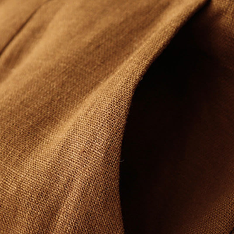 Pantalon large en lin pour femme, style décontracté et simple, avec poches zippées, motif Buddha Stones , été - image 35