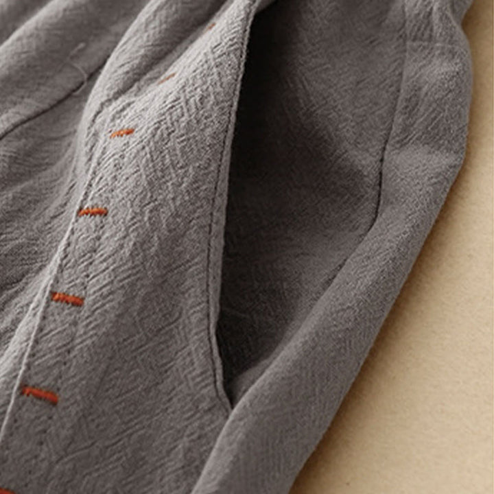 Pantalon large en coton et lin pour femme, Buddha Stones et simple, avec cordon de serrage et poches - image 18