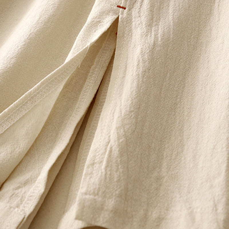 Pantalon large en coton et lin pour femme, Buddha Stones et simple, avec cordon de serrage et poches - image 13