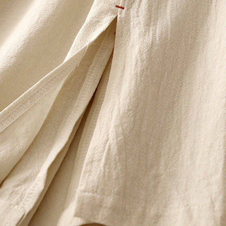 Pantalon large en coton et lin pour femme, Buddha Stones et simple, avec cordon de serrage et poches - image 13