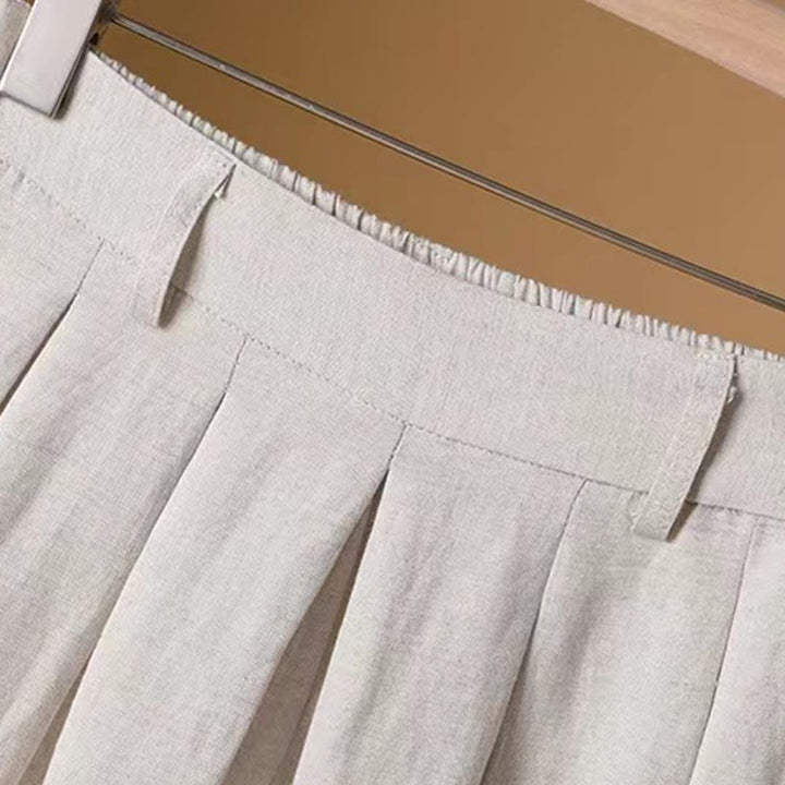 Pantalon large décontracté d'été en coton et lin pour femme, couleur pure, longueur 7-8, Buddha Stones - image 9