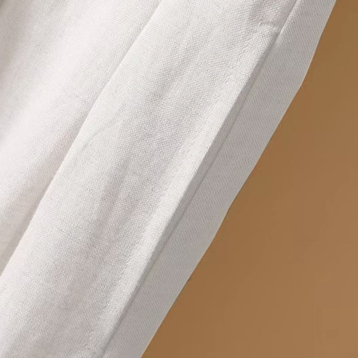 Pantalon large décontracté d'été en coton et lin pour femme, couleur pure, longueur 7-8, Buddha Stones - image 11
