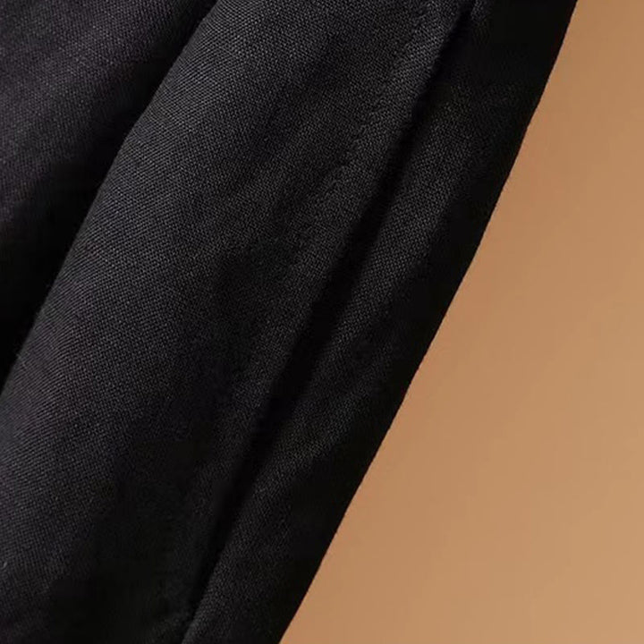 Pantalon large décontracté d'été en coton et lin pour femme, couleur pure, longueur 7-8, Buddha Stones - image 19