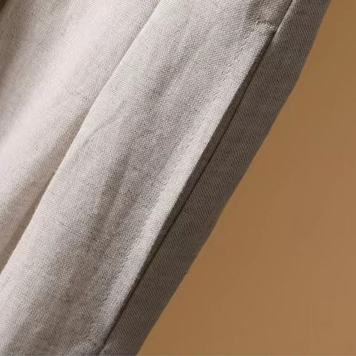 Pantalon large décontracté d'été en coton et lin pour femme, couleur pure, longueur 7-8, Buddha Stones - image 22