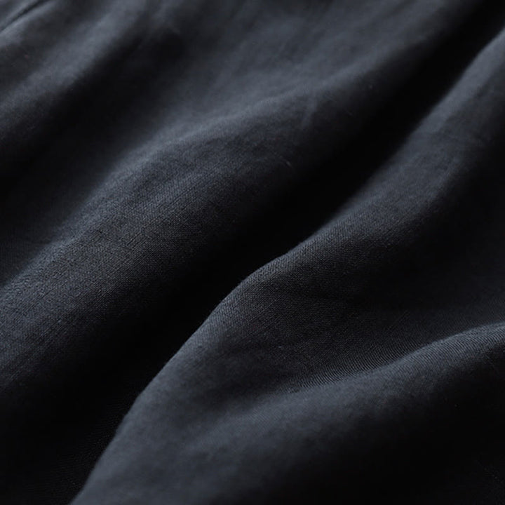 Short d'été décontracté en coton et lin avec broderie florale et boutons, style Buddha Stones, avec poches - image 19