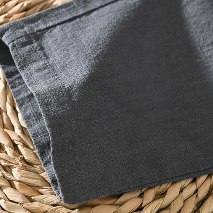 Pantalon décontracté d'été en lin ramie avec cordon de serrage et poches pour homme Buddha Stones - image 2