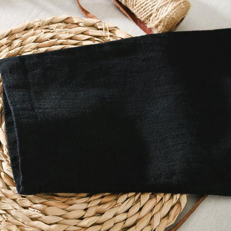 Pantalon décontracté d'été en lin ramie avec cordon de serrage et poches pour homme Buddha Stones - image 12