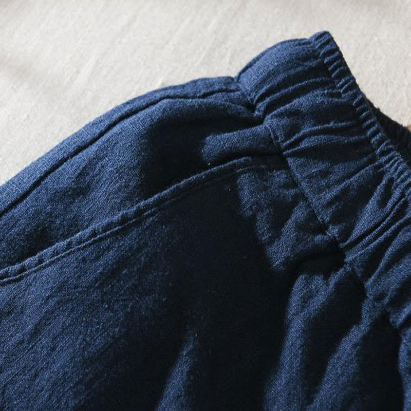 Pantalon décontracté d'été en lin ramie avec cordon de serrage et poches pour homme Buddha Stones - image 15