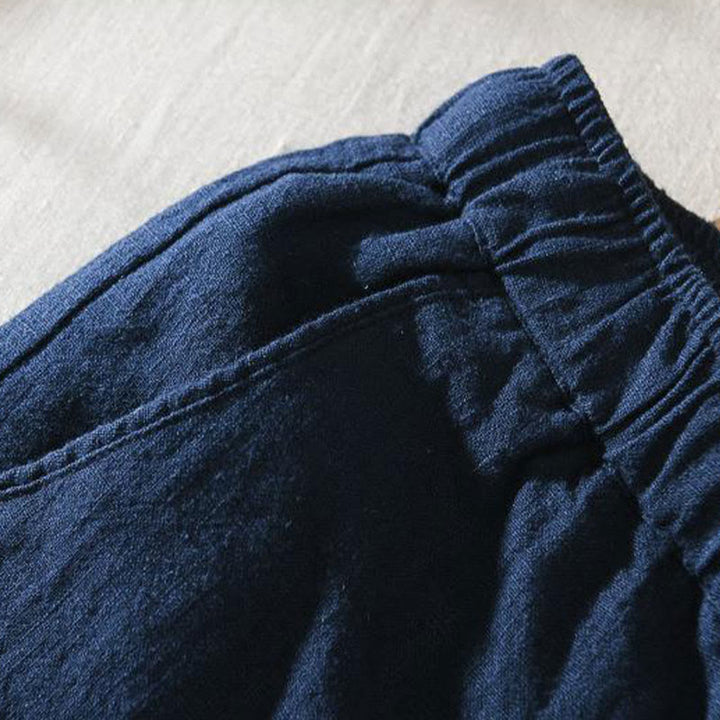 Pantalon décontracté d'été en lin ramie avec cordon de serrage et poches pour homme Buddha Stones - image 15