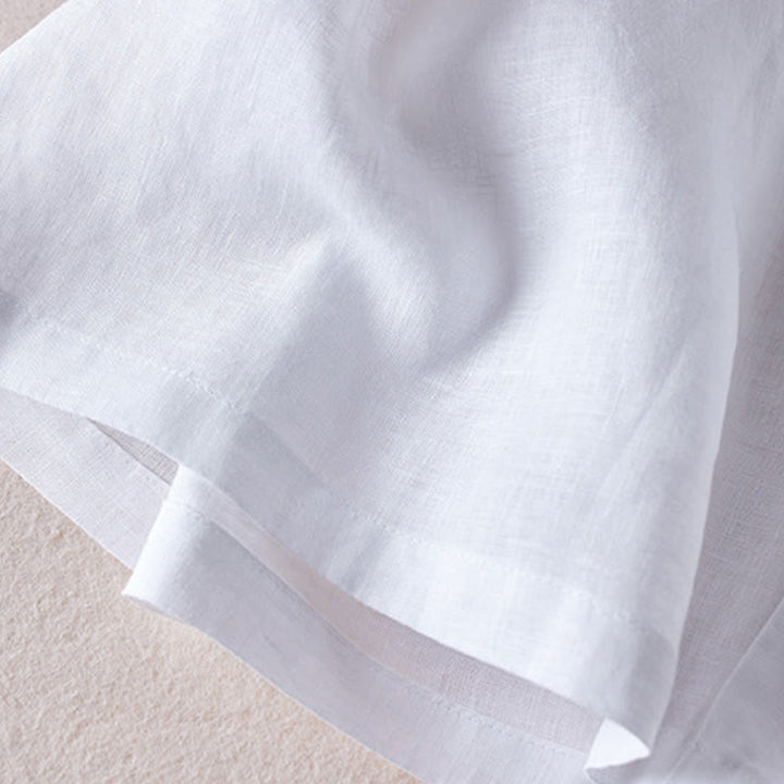 Short d'été en coton et lin pour femme avec poches et motif simple et froissé Buddha Stones - image 19