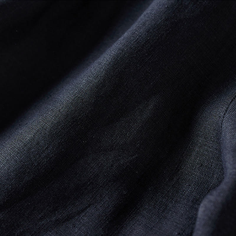 Short d'été en coton et lin pour femme avec poches et motif simple et froissé Buddha Stones - image 13